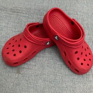 CROCS Kids Bright Red Slippers Size 2